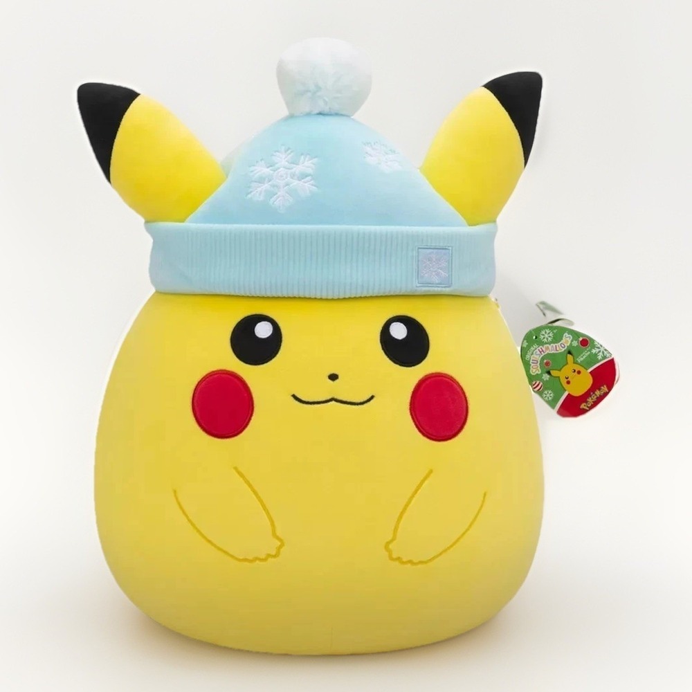 Jazwares Squishmallows Original Pikachu Pokémon Holiday Stuffed Animal Plush Toy